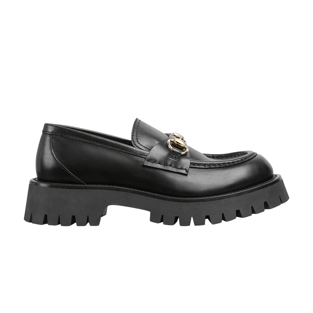 Кроссовки Gucci Wmns Lug Sole Horsebit Loafer 'Black'
