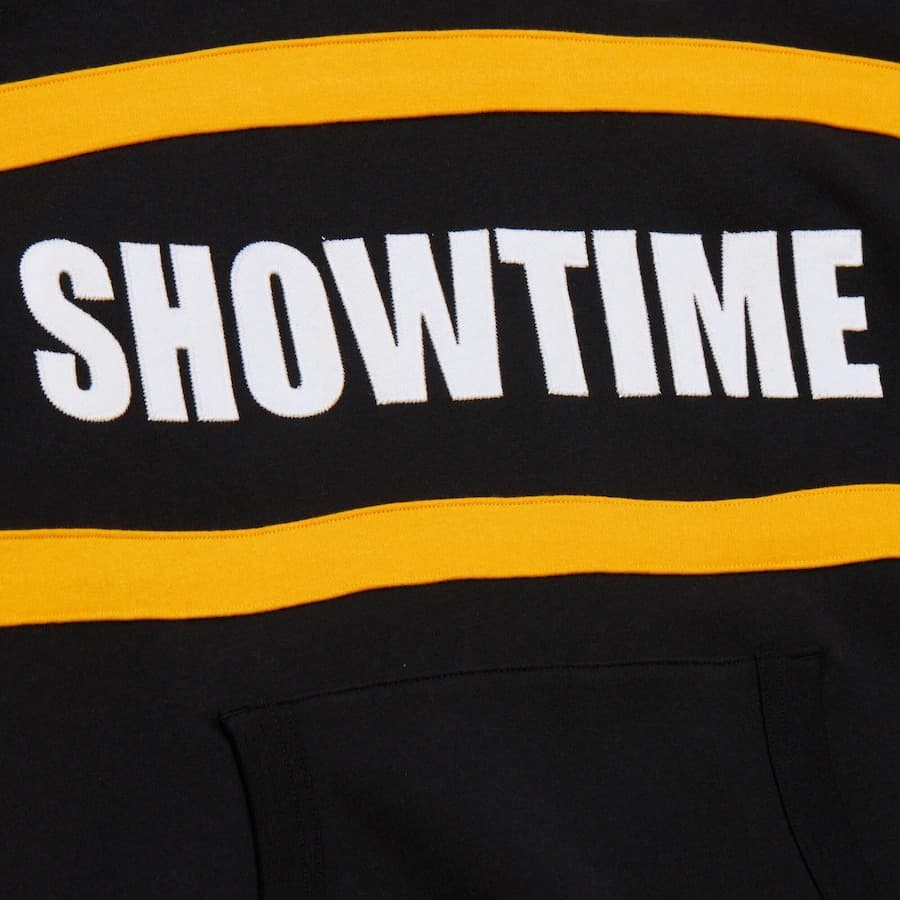 Худи Mitchell & Ness Black Los Angeles Lakers Vintage Logo Head Coach Fleece Pullover Hoodie