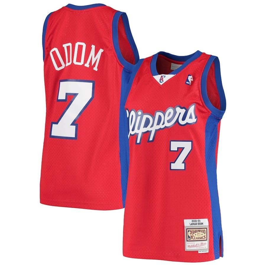 Баскетбольная джерси 2000/01 Mitchell & Ness Lamar Odom Red LA Clippers Hardwood Classics Swingman Jersey – Statement Edition