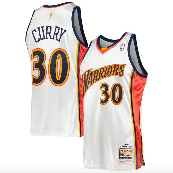 Баскетбольная джерси 2009-10 Golden State Warriors #30 Stephen Curry Mitchell & Ness Authentic White Jersey