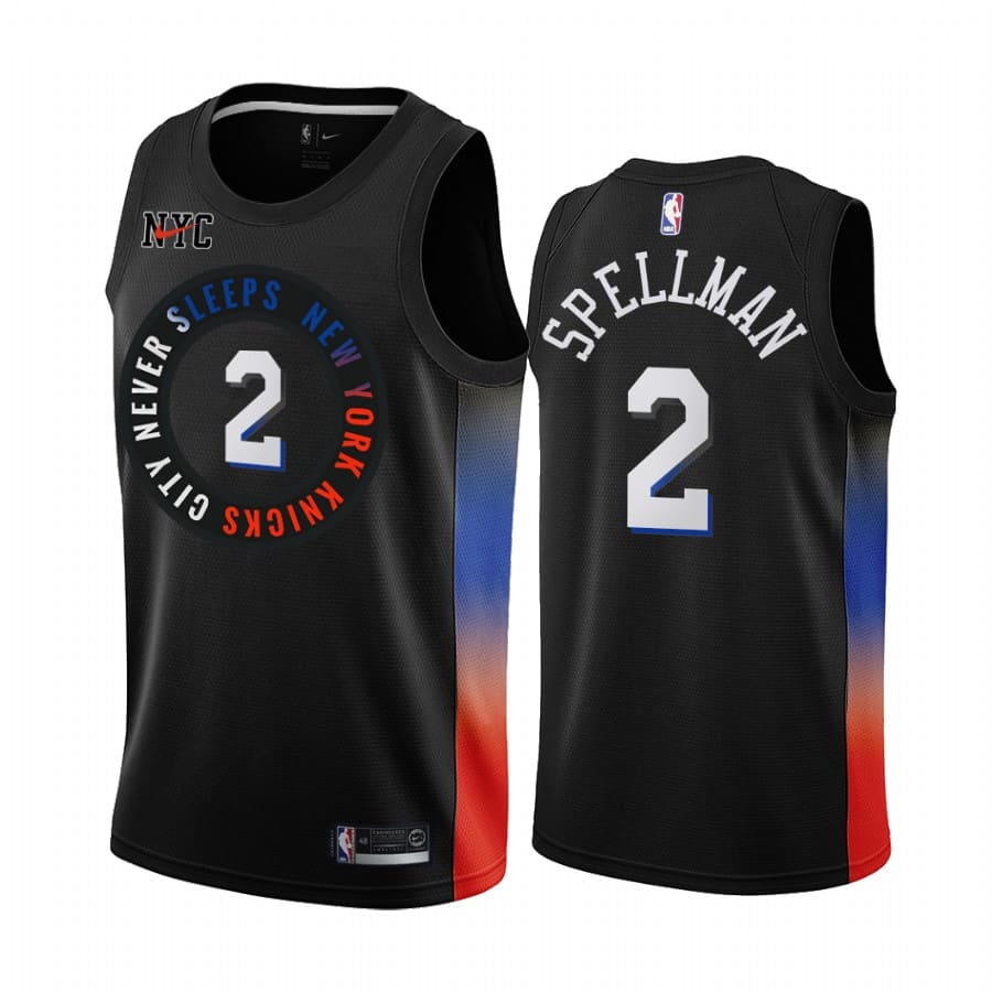 Баскетбольная джерси 2020-21 New York Knicks #2 Omari Spellman City Edition Black Swingman Jersey