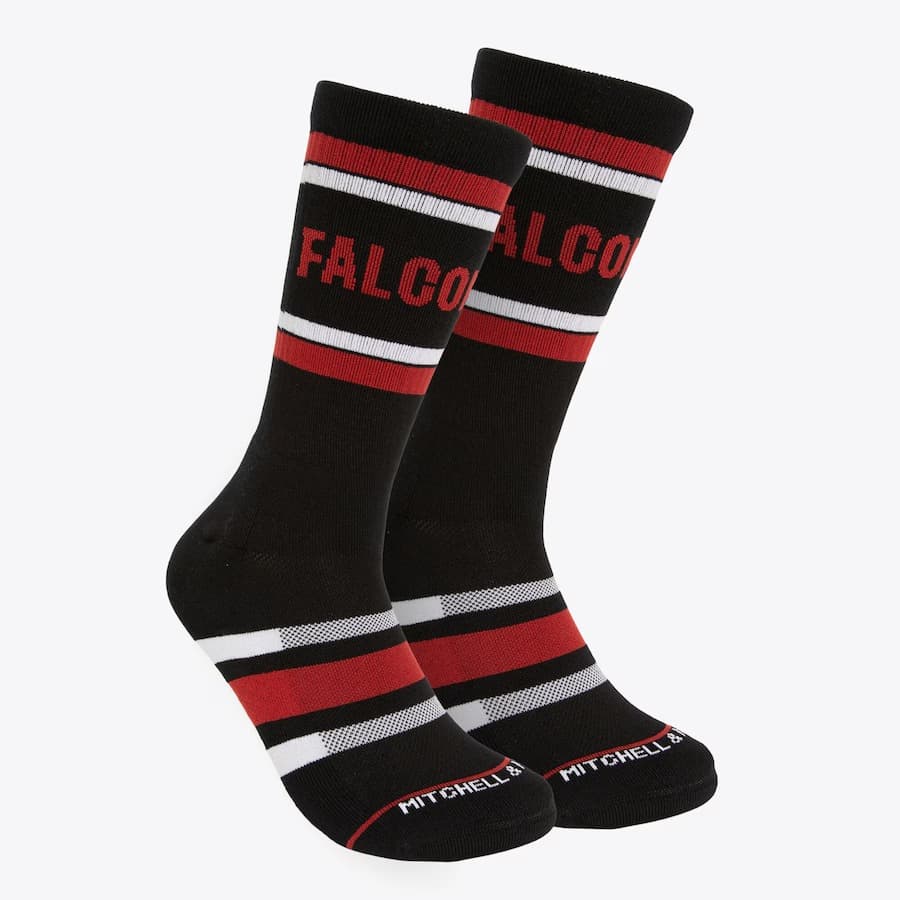 Спортивные носки Mitchell & Ness Black Atlanta Falcons Team Stripes Crew Socks