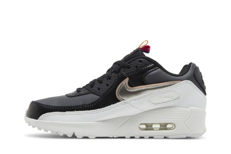 Кроссовки Nike Air Max 90 Leather SE GS 'Off Noir Metallic Pewter'