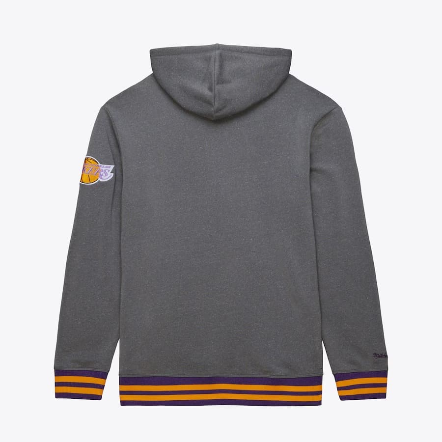 Худи Mitchell & Ness Gray Los Angeles Lakers Snow Washed Fleece Pullover Hoodie