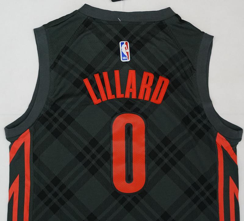 Баскетбольная джерси 2017-18 Damian Lillard Blazers #0 City Black