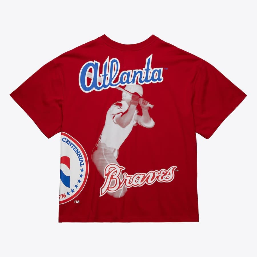 Футболка Mitchell & Ness Red Atlanta Braves Cooperstown Collection Logo Blast T-Shirt