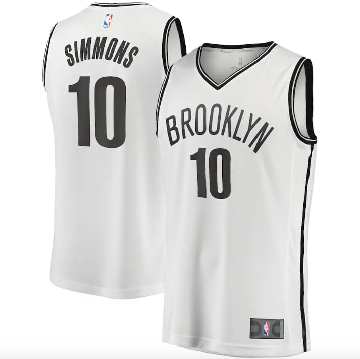 Баскетбольная джерси 2022-23 Brooklyn Nets #10 Ben Simmons Fast Break Association White Jersey