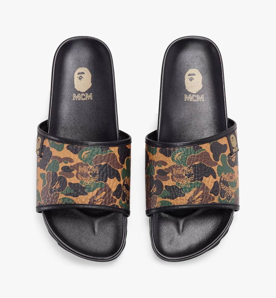 Сланцы A Bathing Ape x MCM Visetos Slide Camo