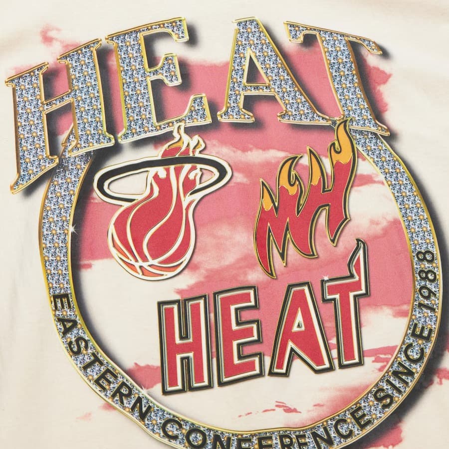 Футболка Mitchell & Ness Natural Miami Heat Hardwood Classics Crown Jewels T-Shirt