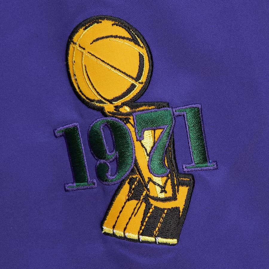 Бомбер Mitchell & Ness Purple Milwaukee Bucks Team OG 3.0 Satin Full Snap Jacket