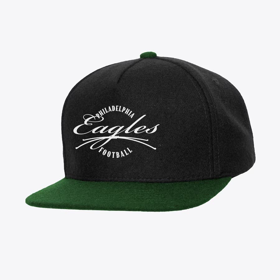 Бейсболка Mitchell & Ness Black Philadelphia Eagles Melton Class Snapback Hat