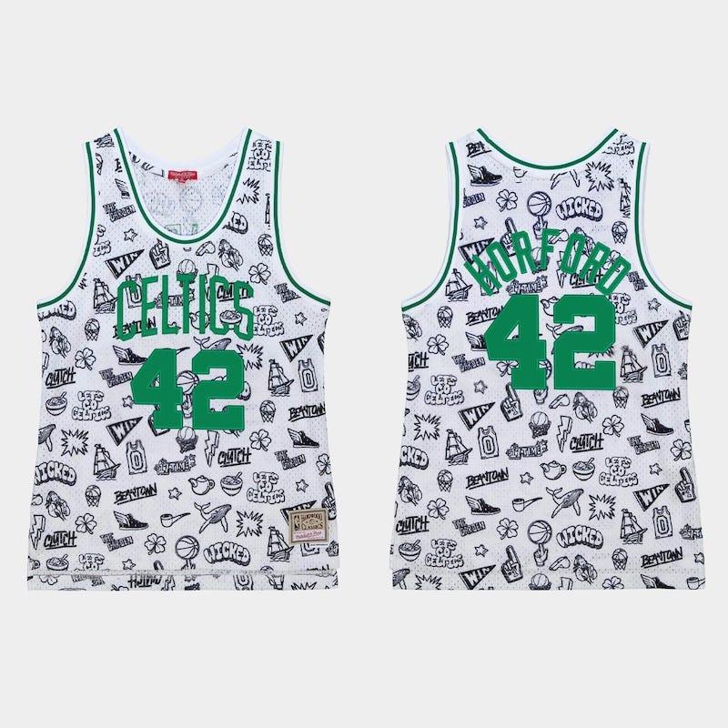 Баскетбольная джерси 1985-86 Boston Celtics #42 Al Horford White Doodle Jersey