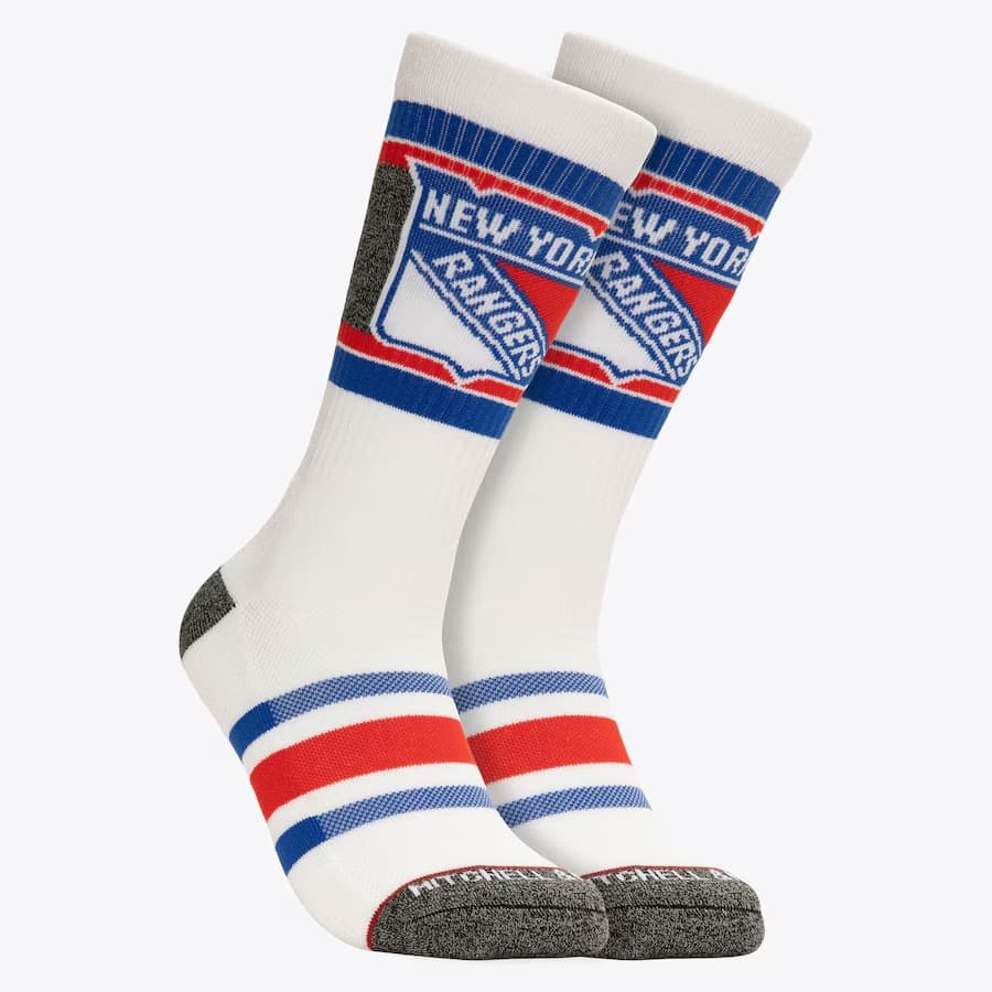 Спортивные носки Mitchell & Ness White New York Rangers Power Play Crew Socks