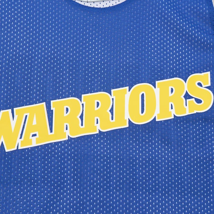 Майка Mitchell & Ness Royal Golden State Warriors Vintage Logo Mesh Practice Tank Top