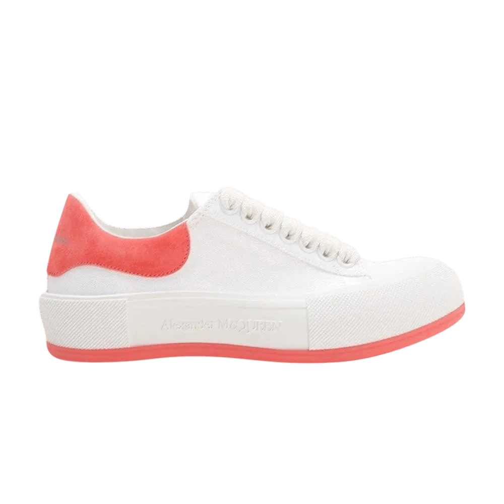 Кроссовки Alexander McQueen Wmns Deck Lace-Up Plimsoll 'White Coral'