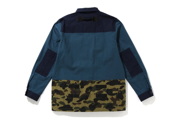 Рубашка BAPE 1st Camo Military Shirt Navy