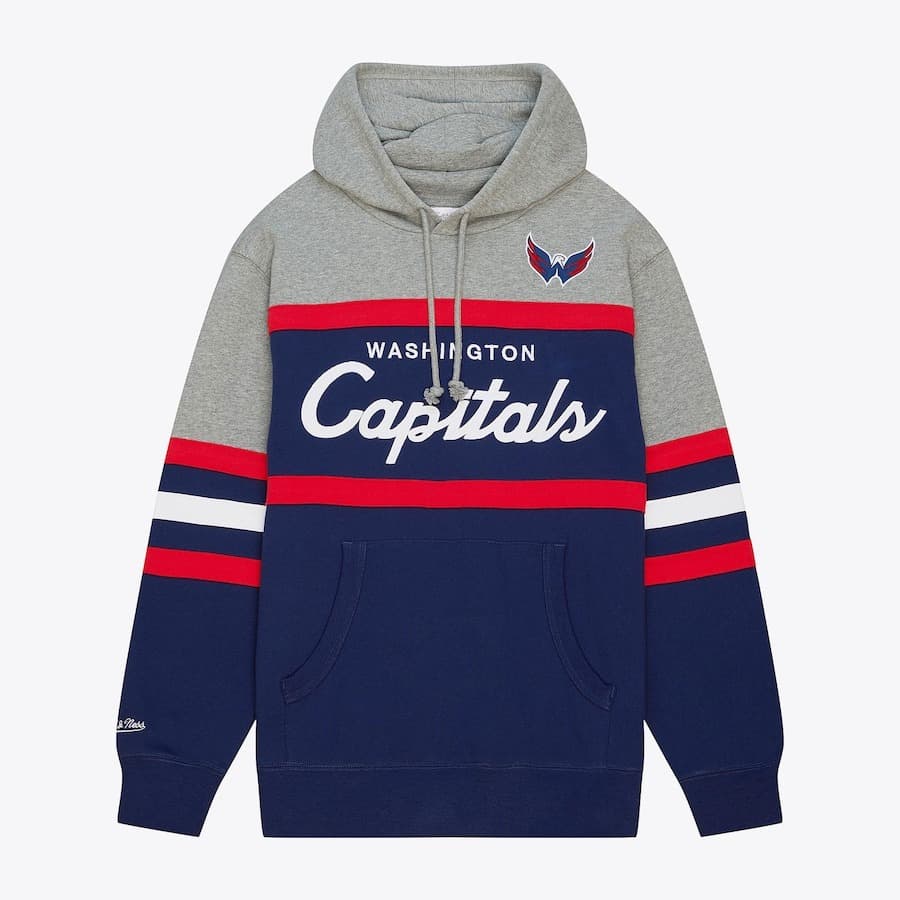 Худи Mitchell & Ness Navy Washington Capitals Head Coach Pullover Hoodie