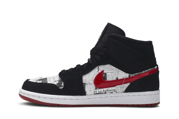 Кроссовки Air Jordan 1 Mid SE 'Newspaper Air Times'