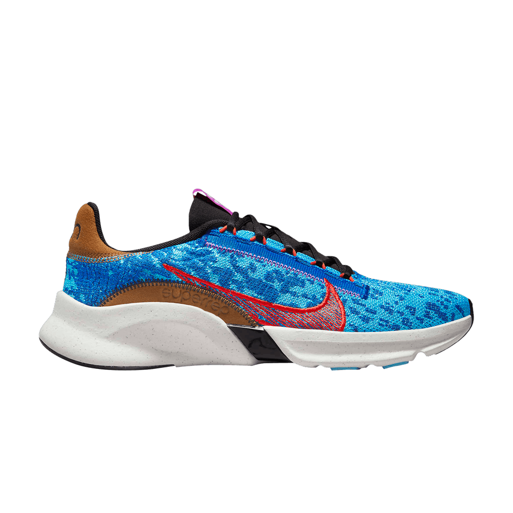 Кроссовки Nike SuperRep Go 3 Next Nature Flyknit 'Game Royal Picante Red'