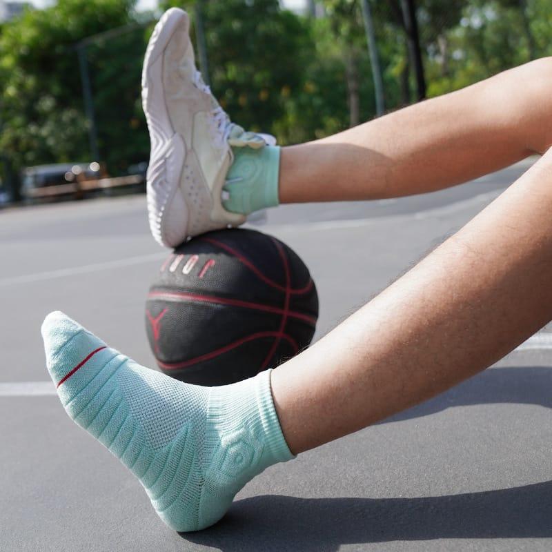Ehot-Hexagon-Green-Quarter-Socks