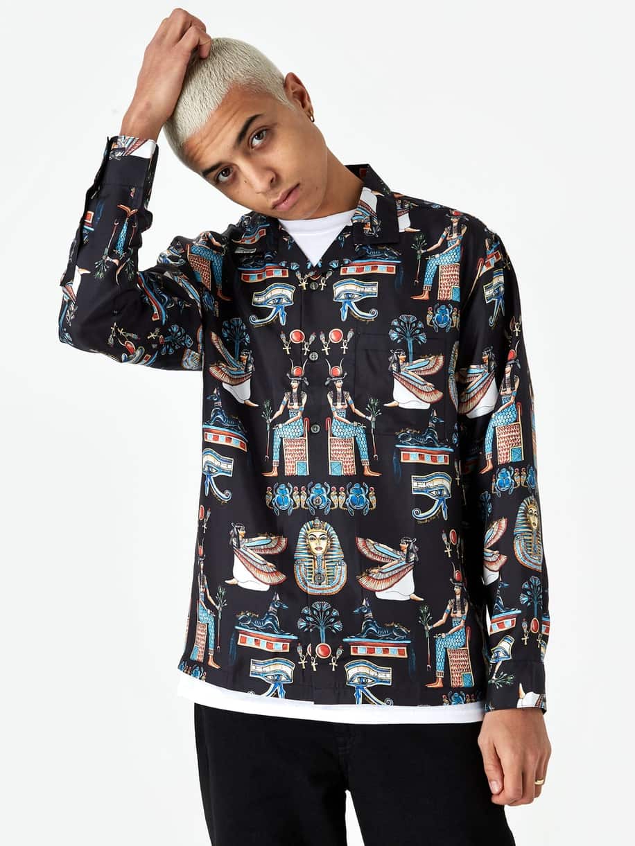Рубашка Awake Egyptian Button Down Shirt Black