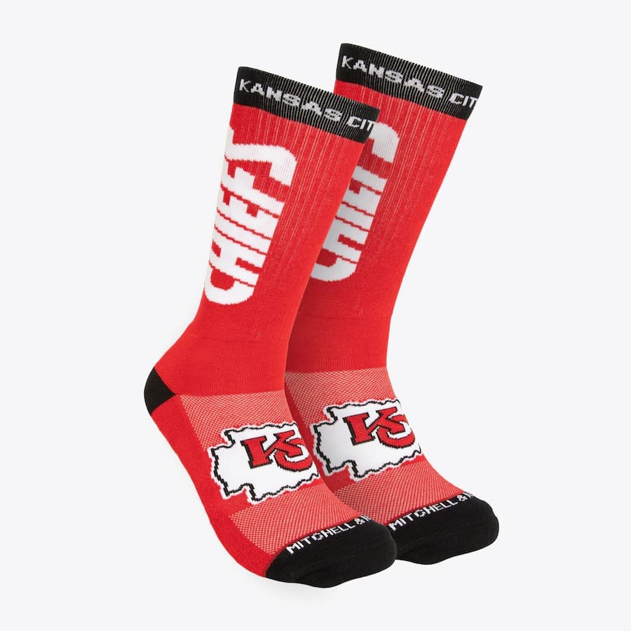 Спортивные носки Mitchell & Ness Red Kansas City Chiefs Kick Off Crew Socks