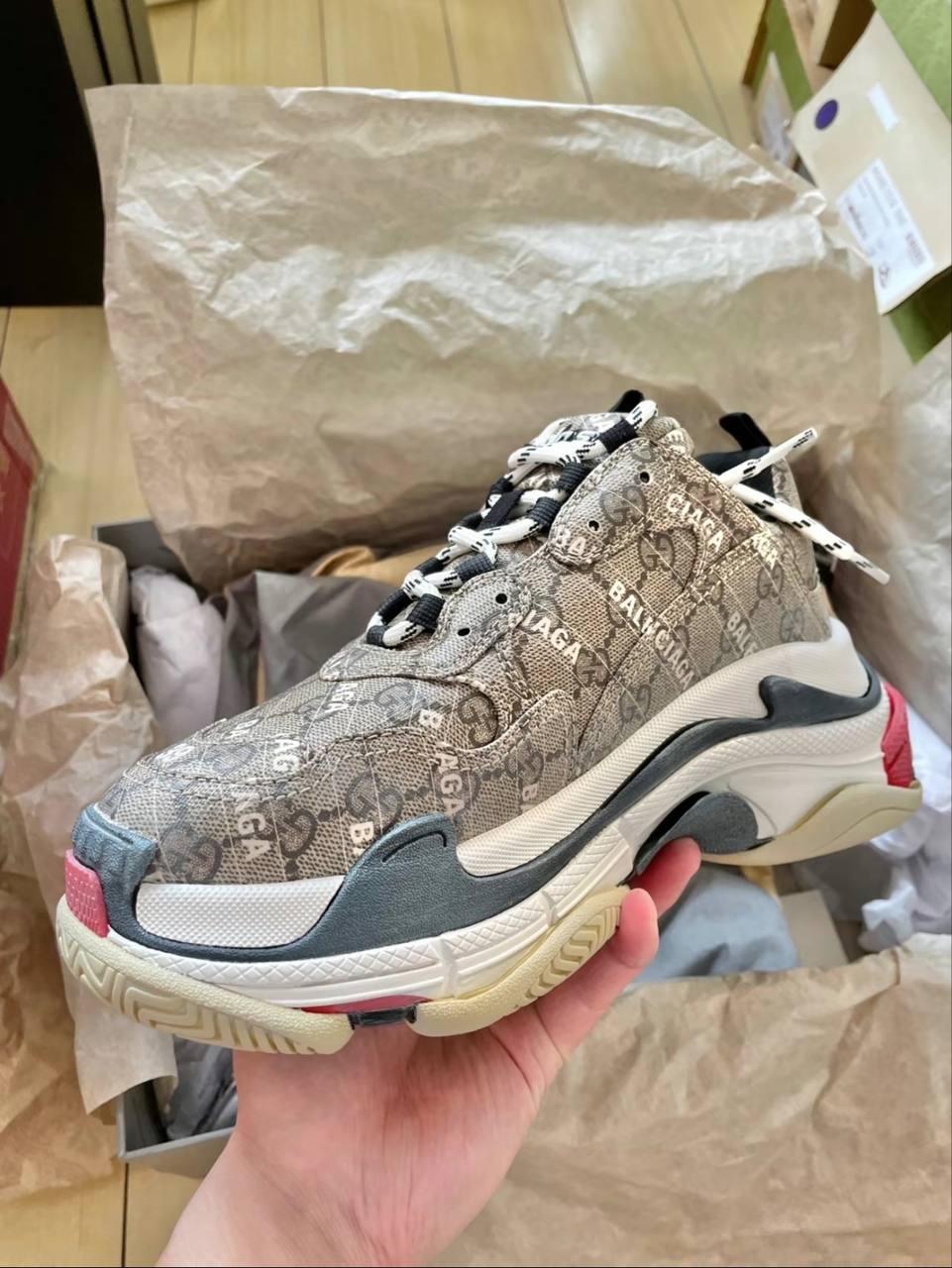 Кроссовки Gucci x Balenciaga Wmns Triple S The Hacker Project