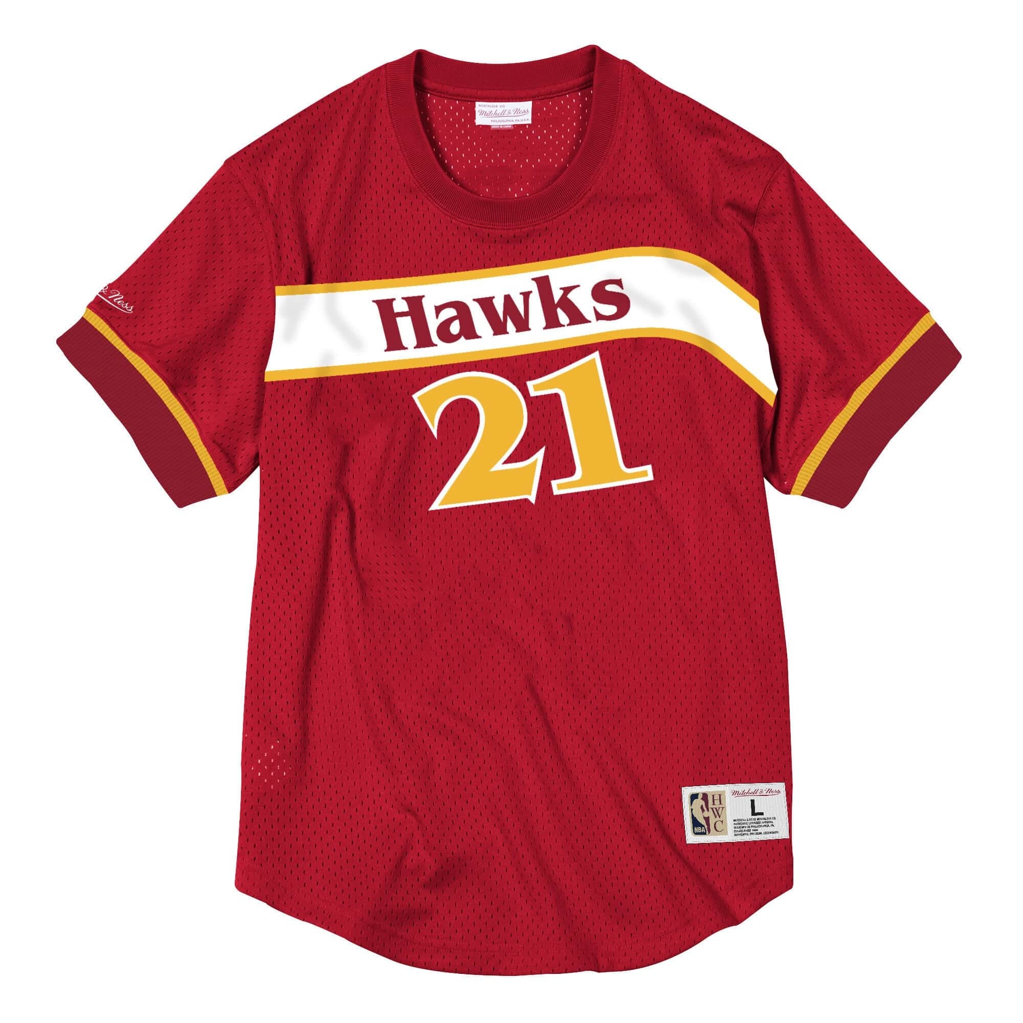 Футболка Mitchell & Ness Name And Number Mesh Top Atlanta Hawks 1987-88 Dominique Wilkins T-Shirt