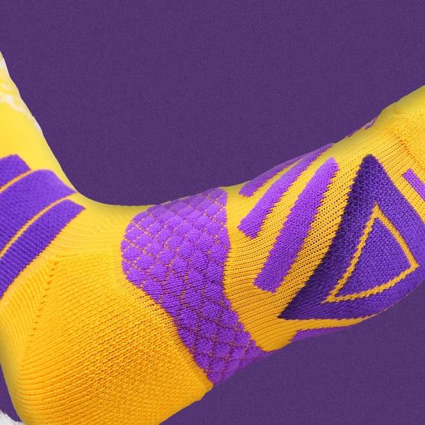 Спортивные носки Ehot Lakers Yellow Quarter Socks
