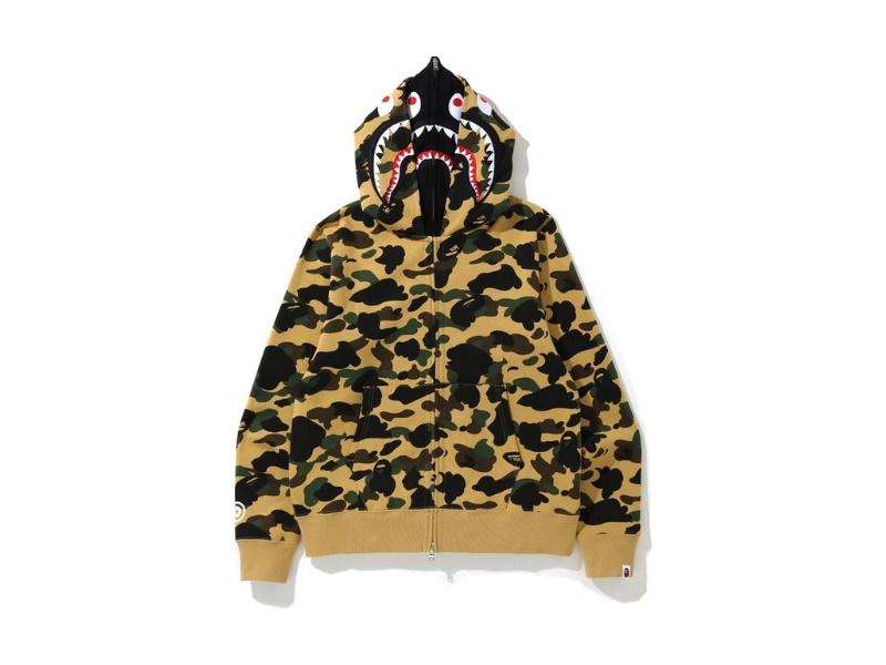 Худи BAPE 1st Camo Shark Full Zip Double Hoodie Yellow
