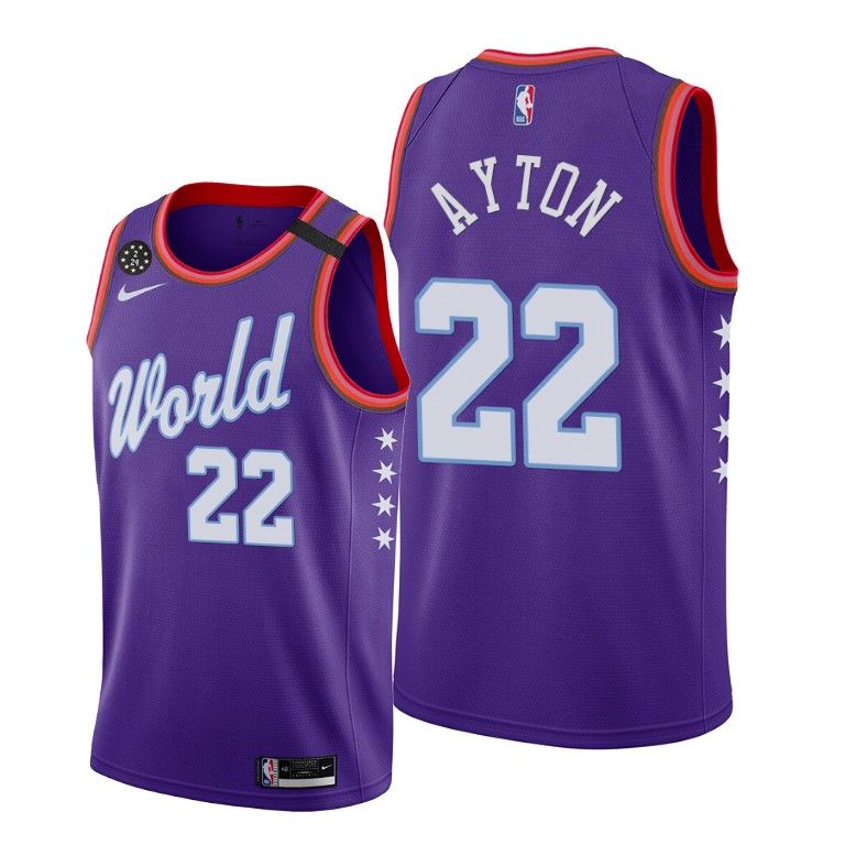 Баскетбольная джерси 2020 Phoenix Suns Deandre Ayton #22 NBA Rising Star World Team Purple Jersey