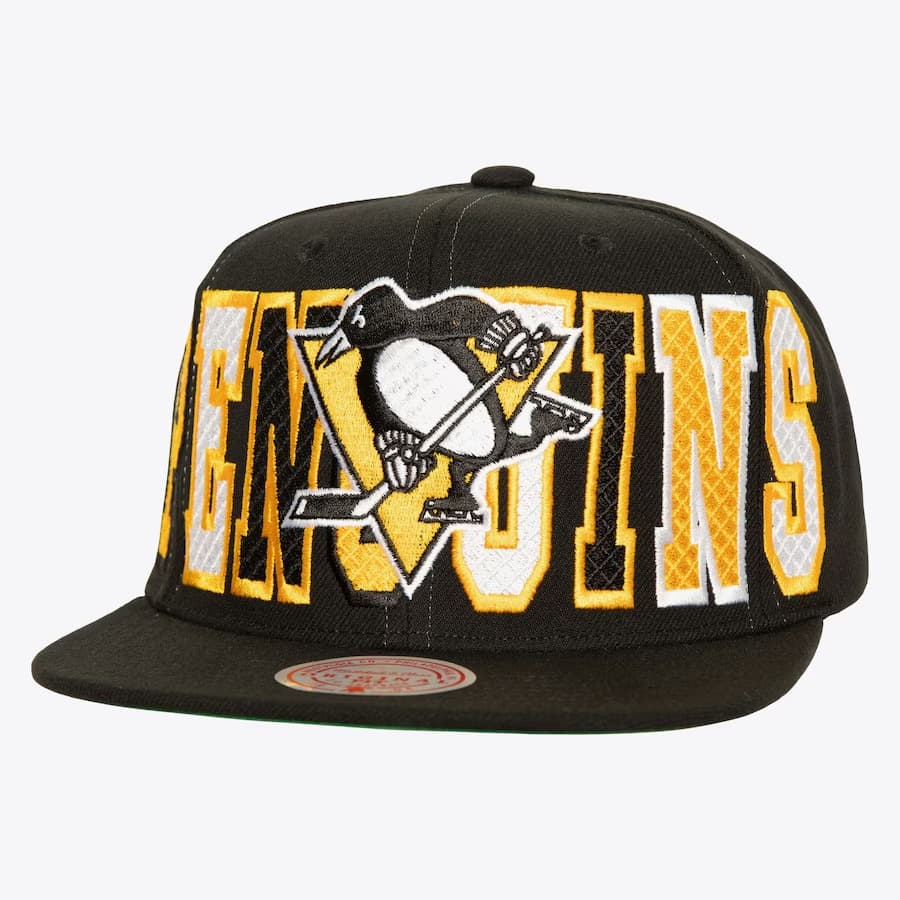 Бейсболка Mitchell & Ness Black Pittsburgh Penguins Varsity Bust Vintage Snapback Hat