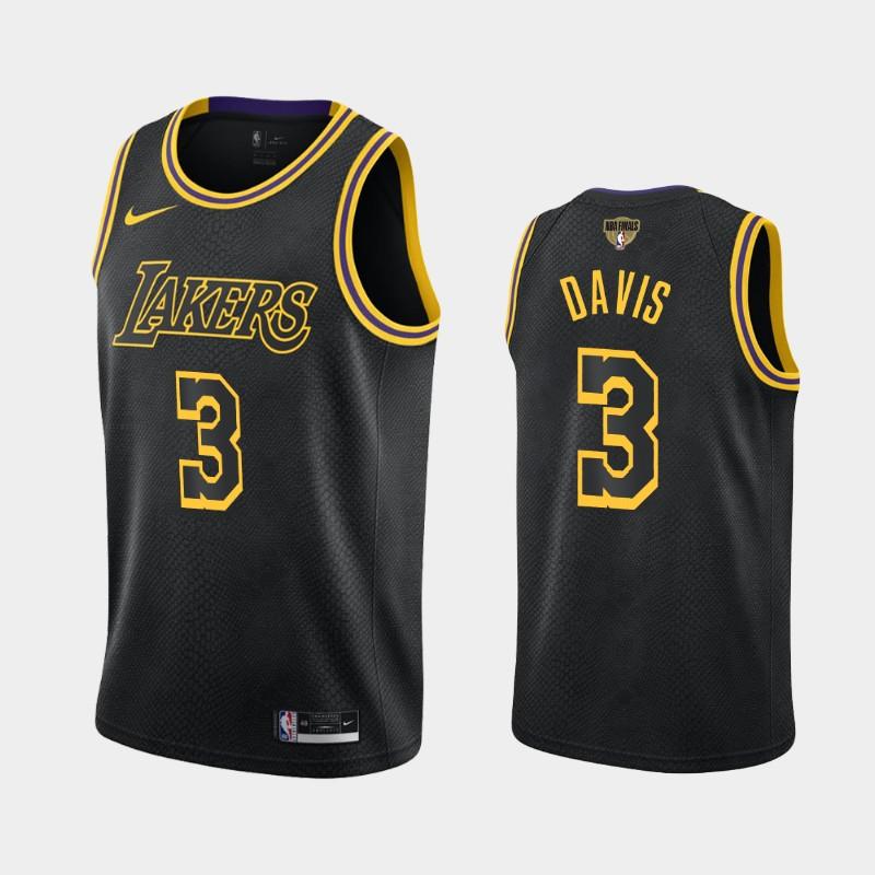 Баскетбольная джерси 2020 NBA Finals Bound Lakers Anthony Davis #3 Black Kobe Tribute City