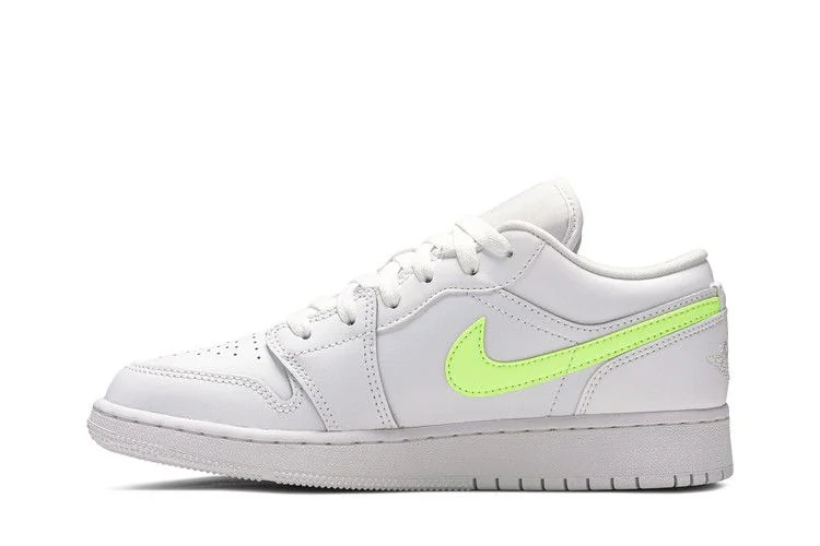 Кроссовки Air Jordan 1 Low GS 'White Neon'