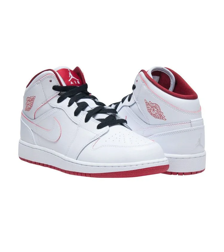 Krossovki-Air-Jordan-1-Retro-Mid-GS-White-Gym-Red-1