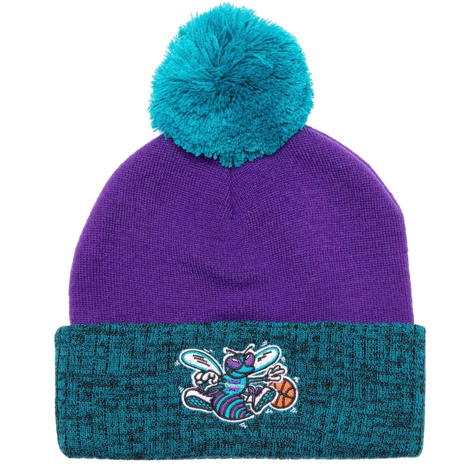 Mitchell-Ness-Two-Tone-Pom-Beanie-HWC-Charlotte-Hornets-Beanie