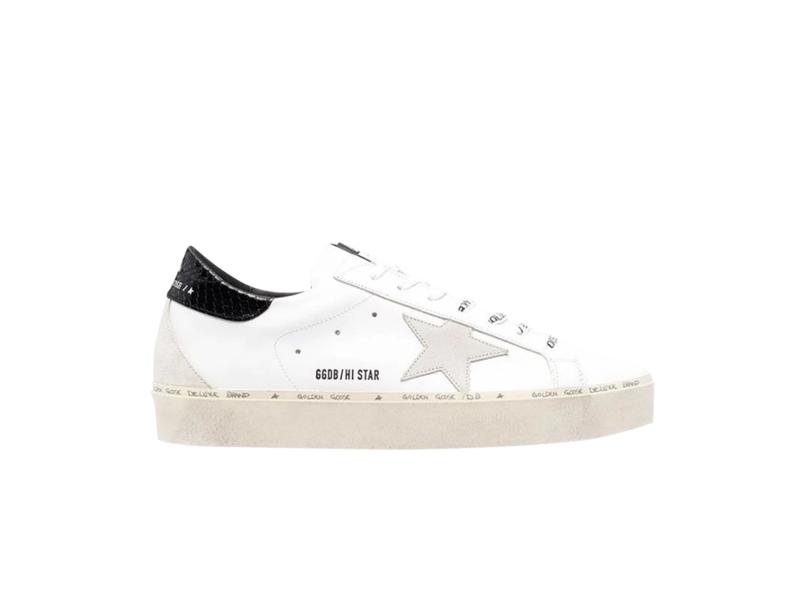 Кроссовки Golden Goose Hi Star White Black Python