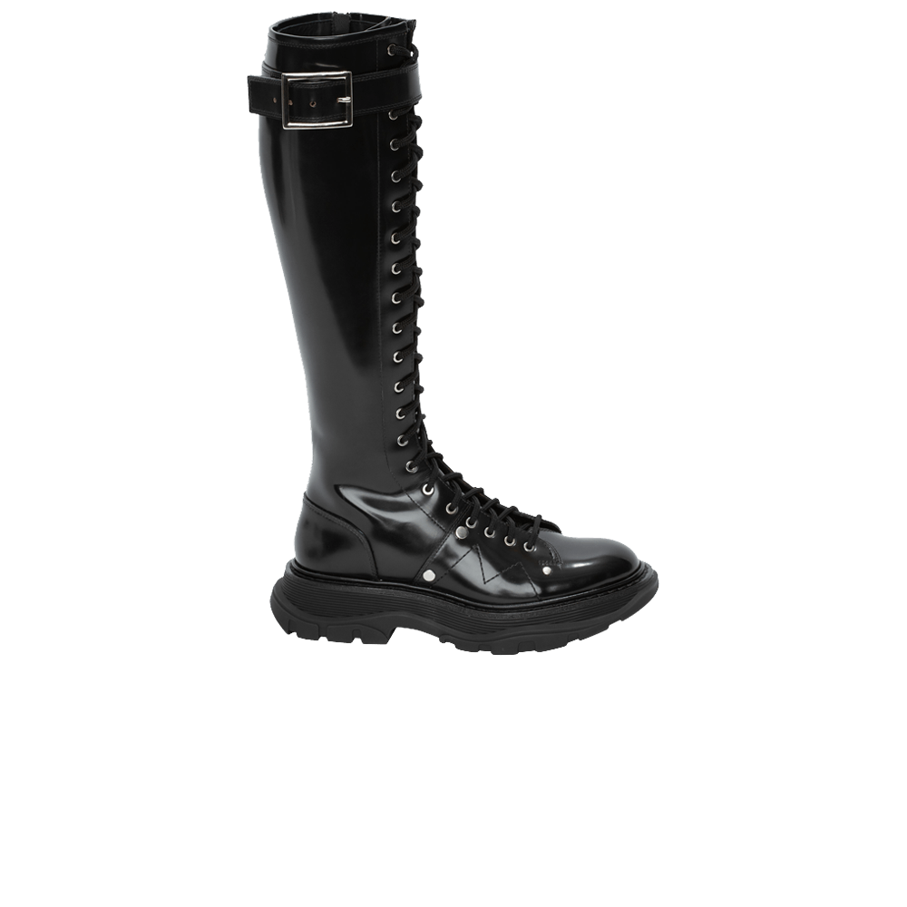 Кроссовки Alexander McQueen Wmns Tread Lace Up Boot 'Black Silver'