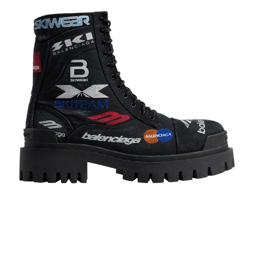 Кроссовки Balenciaga Combat Strike Boot 'Worn-Out - Black Allover Print'