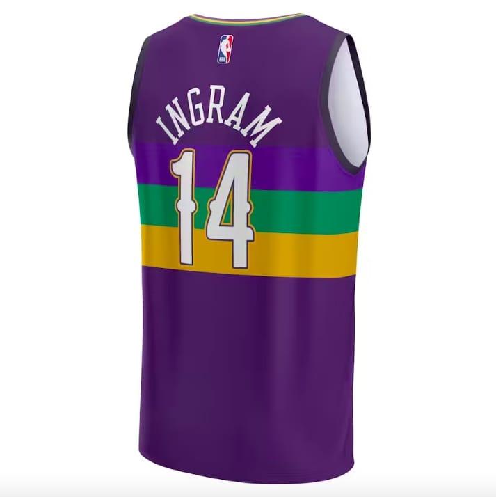 Баскетбольная джерси 2022-23 New Orleans Pelicans #14 Brandon Ingram Fastbreak City Purple Jersey