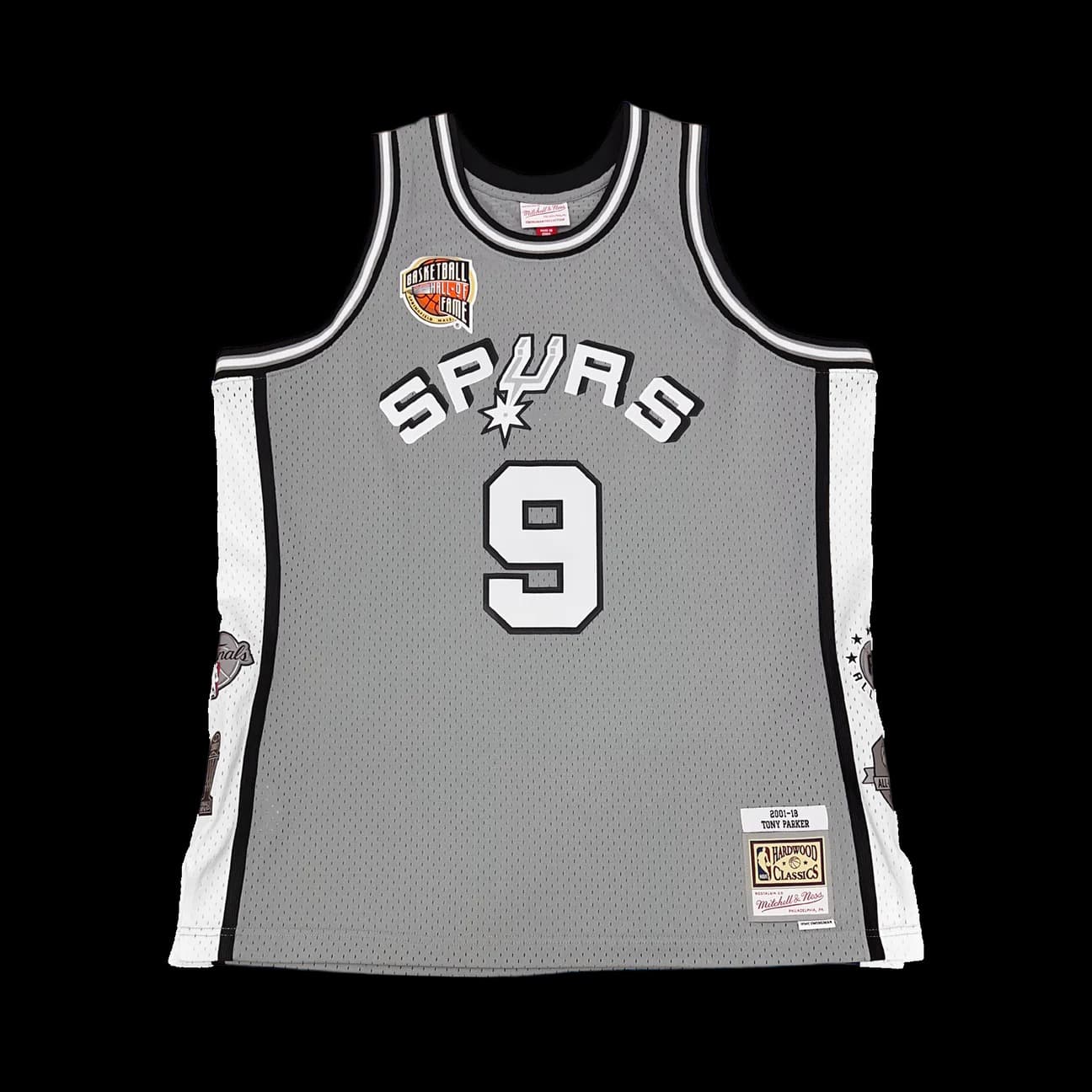 Баскетбольная джерси 2023 San Antonio Spurs Tony Parker #9 Hall Of Fame NBA Limited Grey Jersey