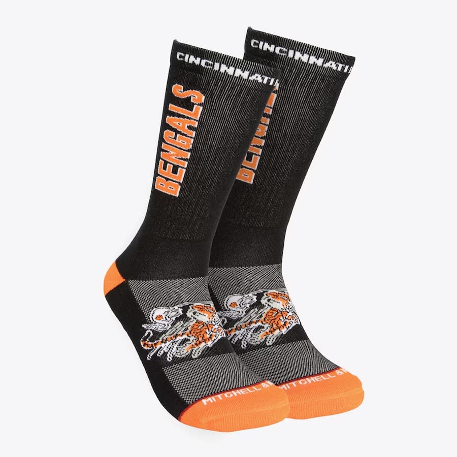 Спортивные носки Mitchell & Ness Black Cincinnati Bengals Kick Off Crew Socks