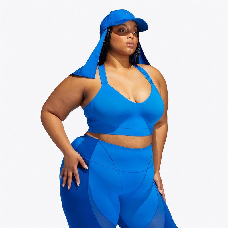 Спортивный топ adidas Ivy Park Medium-Support Cutout Bra (Plus Size) Glory Blue