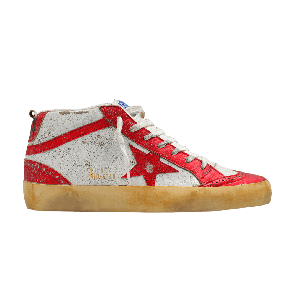 Кроссовки Golden Goose Wmns Mid Star 'Wave Sparkle - Red'