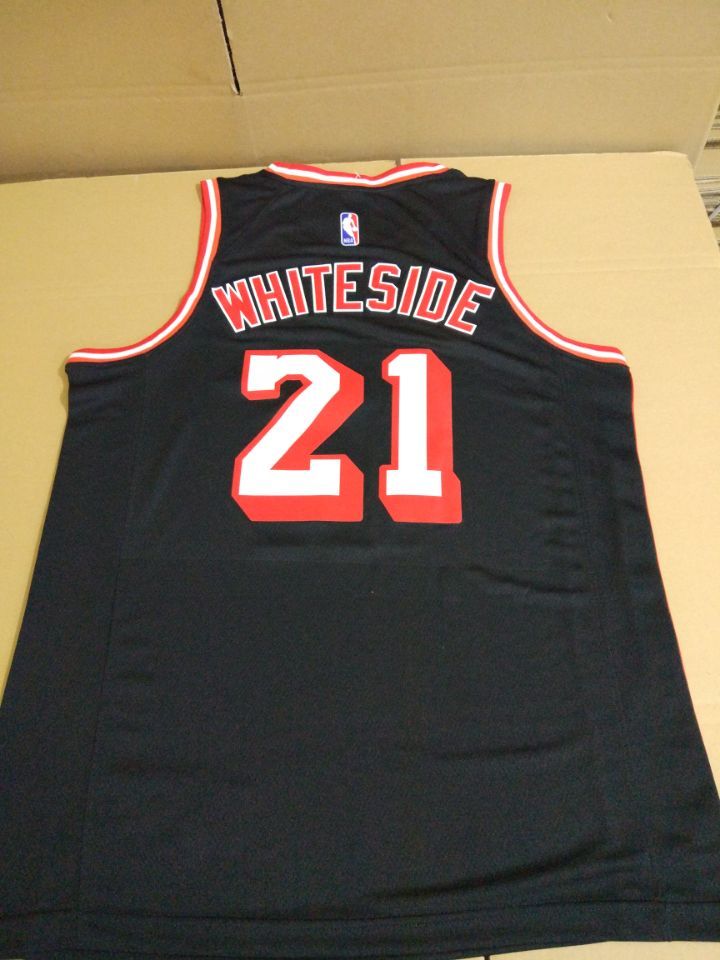 Баскетбольная джерси 2017-18 Hassan Whiteside Miami Heat #21 Black Hardwood Classic