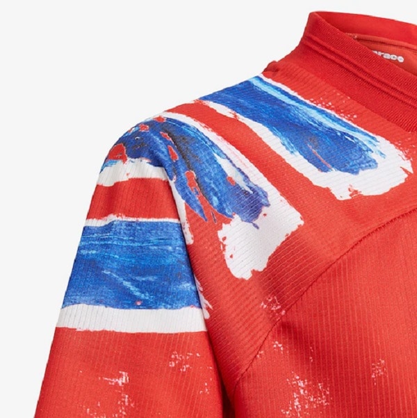 Баскетбольная футболка adidas FC Bayern Human Race Kids Jersey True Red/White