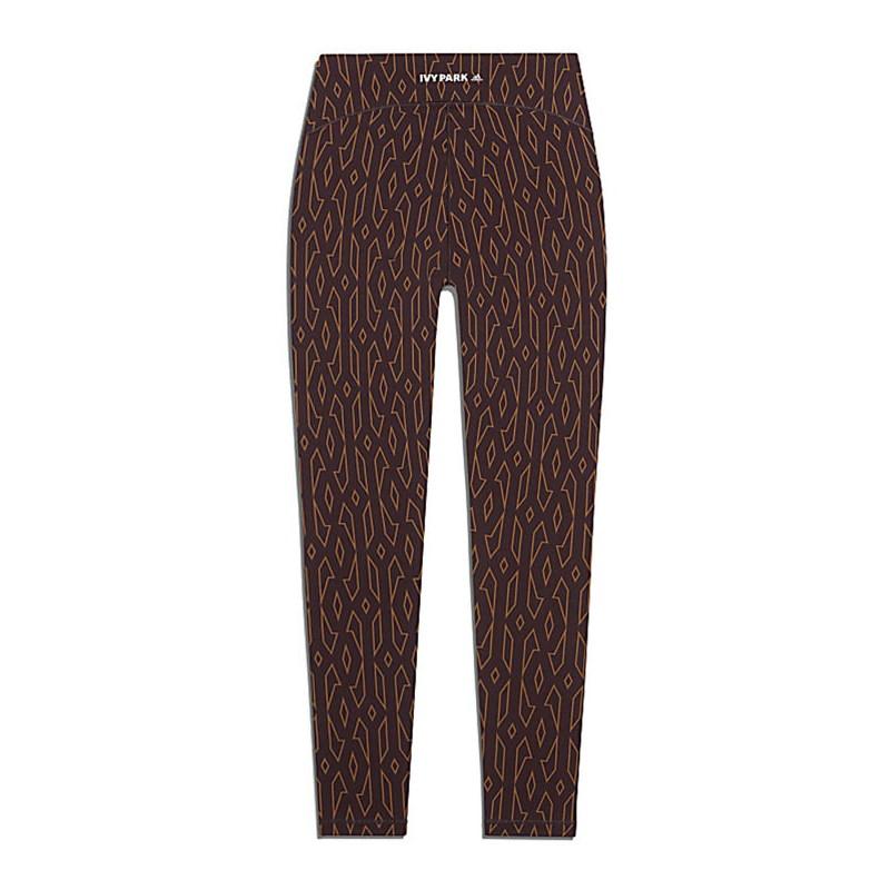 Тайтсы adidas Ivy Park Monogram Sheer Panel Tights Wild Brown/Night Red