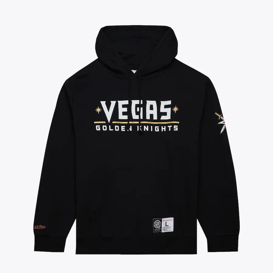 Худи Mitchell & Ness Black Vegas Golden Knights Game Time Fleece Pullover Hoodie