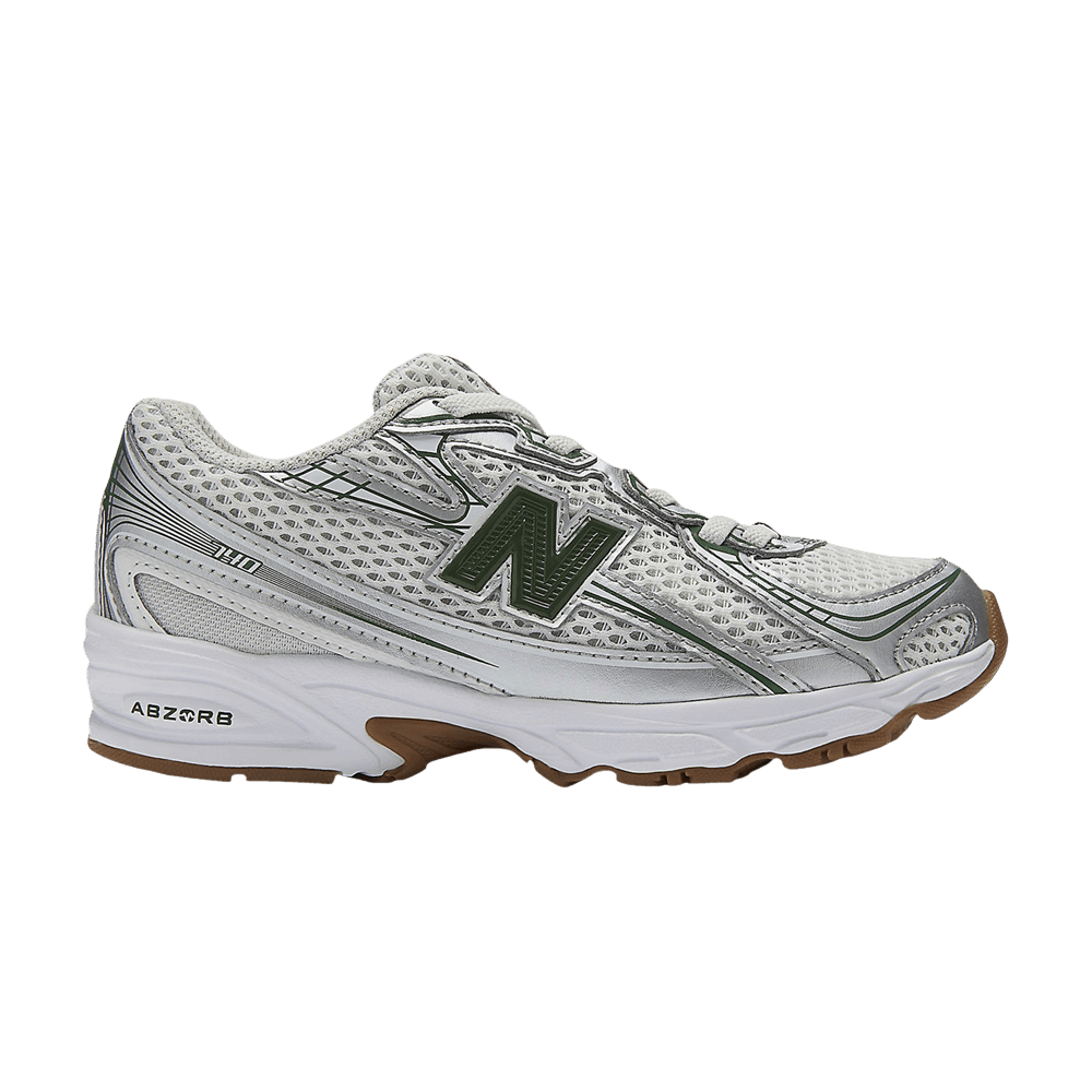 Кроссовки New Balance 740 Bungee Lace Little Kid 'Silver Metallic Dark Alpine Green'