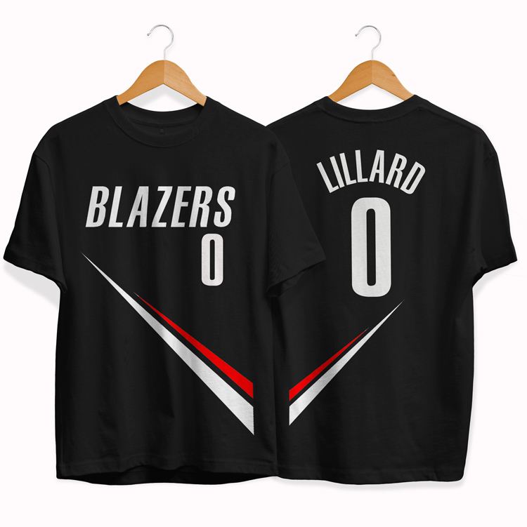 Футболка Blazers 0 Damian Lillard tee by slamdunk